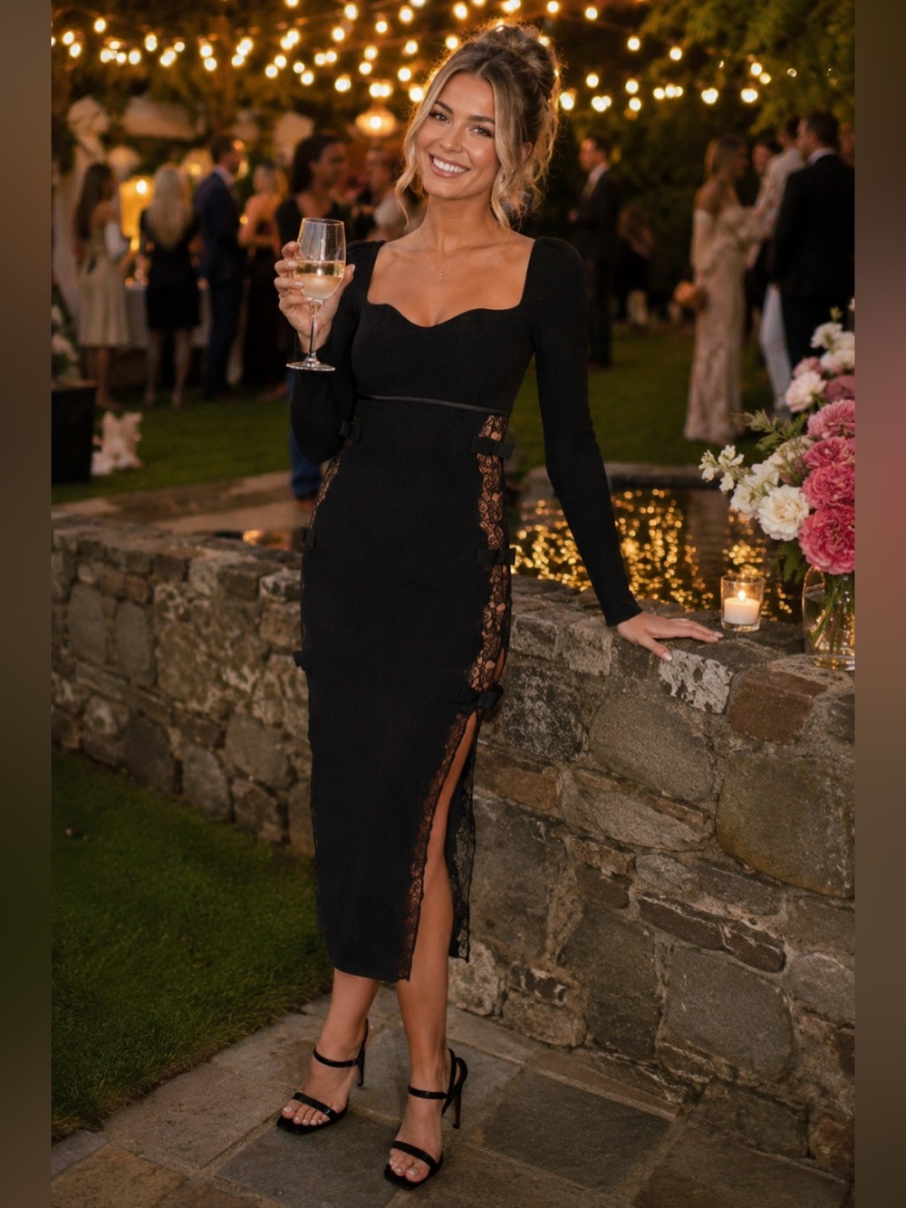 Self-Portrait Gorgeous Black Knit Midi Dress—stunning and rare ❤️